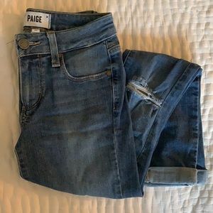 Paige Skinny Leg Distressed Jeans